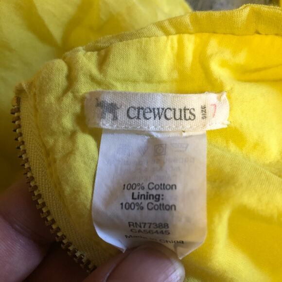 Crewcuts Girls’ Yellow Dress Cotton Pockets Size 7 - Picture 8 of 8